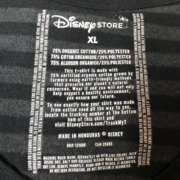 Disney I Love NY Gray Striped V-neck Top - XL - Picture 4 of 4